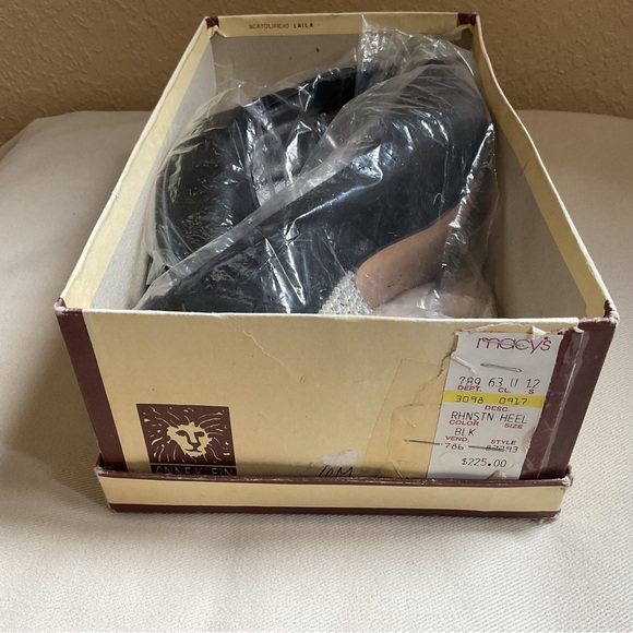 Anne Klein Black Evening Shoes Rhinestone Heels Women Sz 10 VTG 80’s MAKE OFFER! - Picture 9 of 9